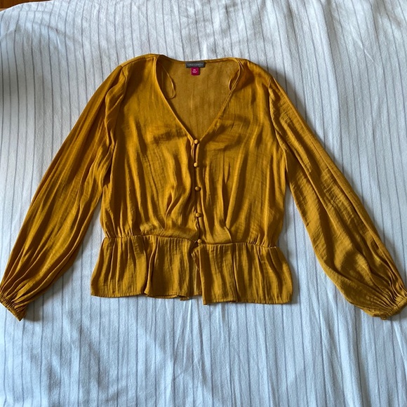 Vince Camuto Tops - Vince Camuto Mustard Yellow Blouse (in Size SP)